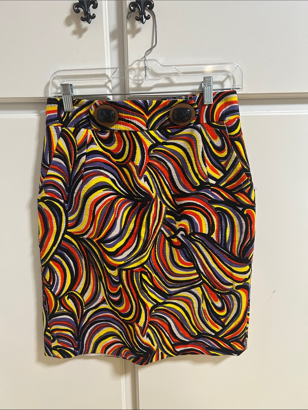 Milly Multicolor Swirl Mini Skirt — Maximalist Vintage MOD Retro 4